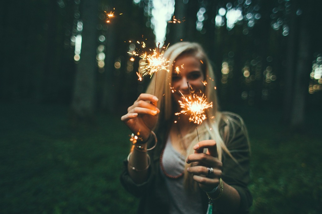 Girl with sparklers